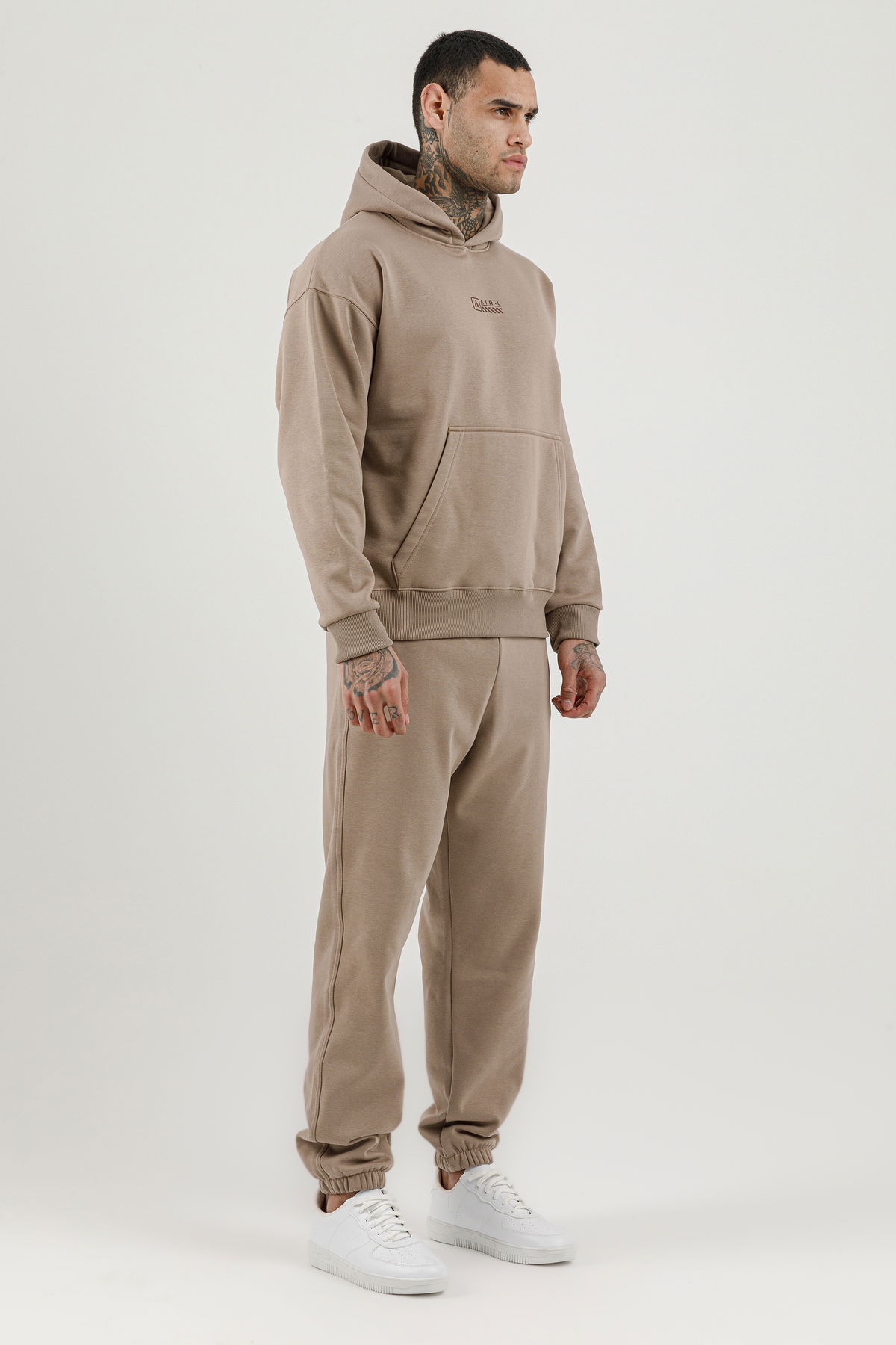 180018-M.02 - Kahverengi - Kanguru Cepli Erkek Kapüşonlu Sweatshirt