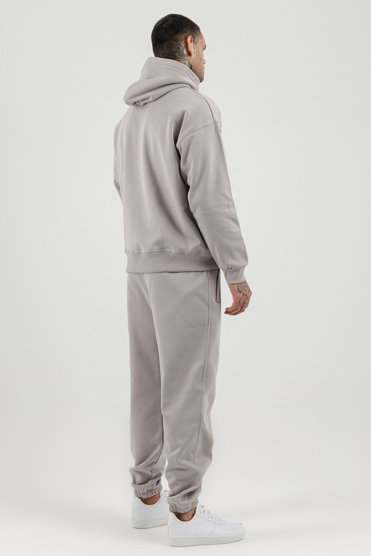 180018-M.02 - Gri - Kanguru Cepli Erkek Kapüşonlu Sweatshirt