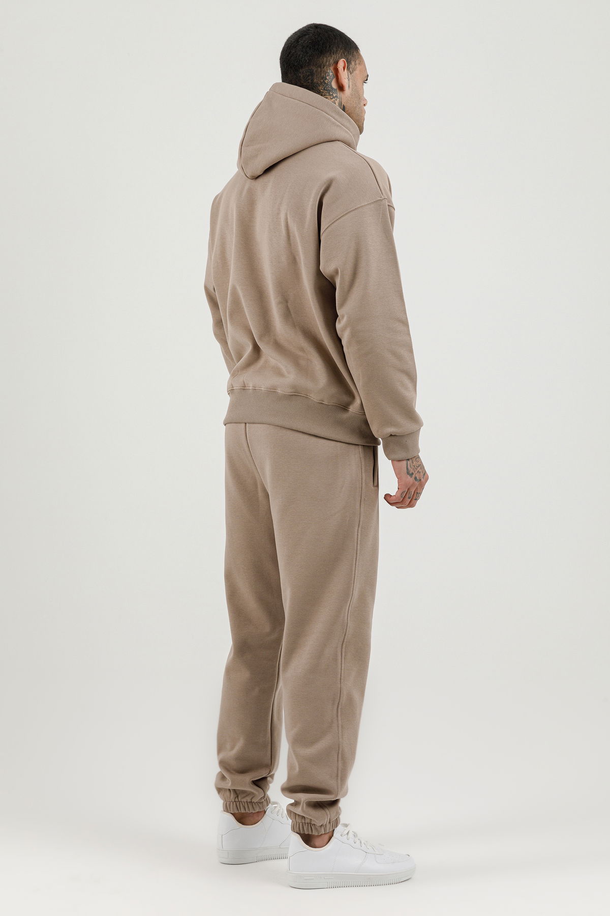 180018-M.02 - Kahverengi - Kanguru Cepli Erkek Kapüşonlu Sweatshirt