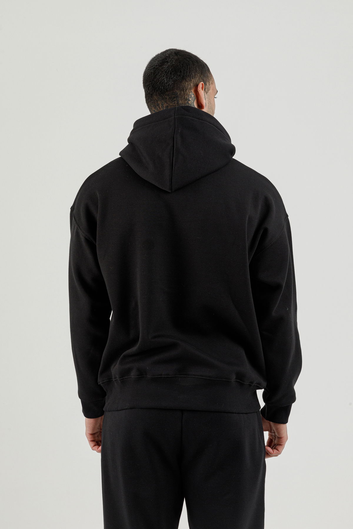 180018-M.02 - Siyah - Kanguru Cepli Erkek Kapüşonlu Sweatshirt