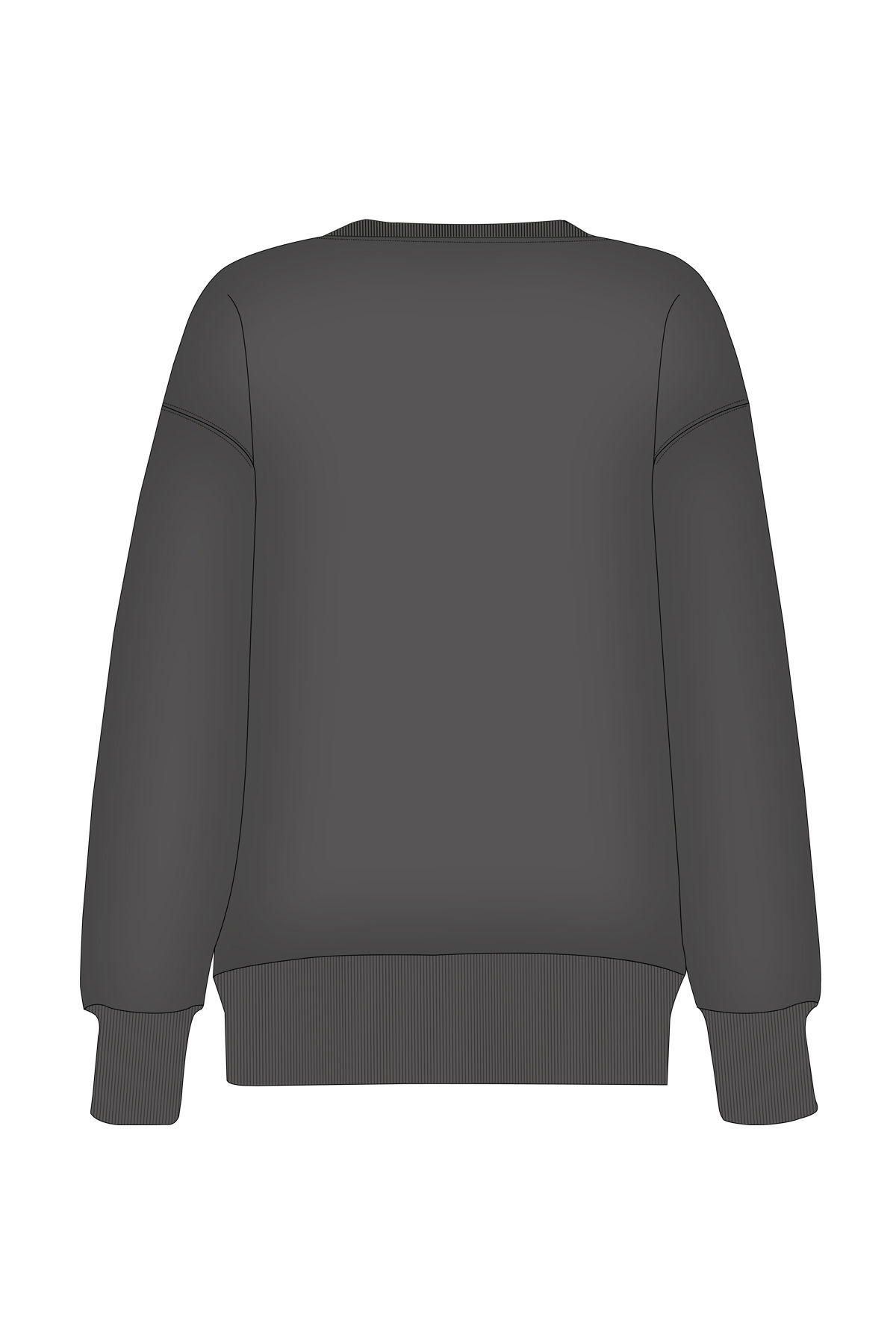 180020-W.02 - Siyah - Sıfır Yaka Kadın Sweatshirt