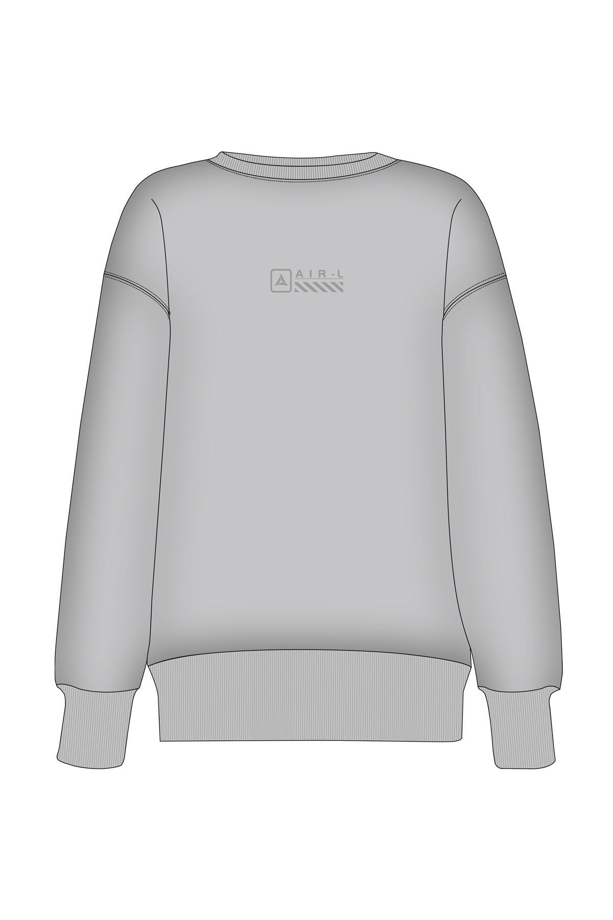 180020-W.02 - Gri - Sıfır Yaka Kadın Sweatshirt