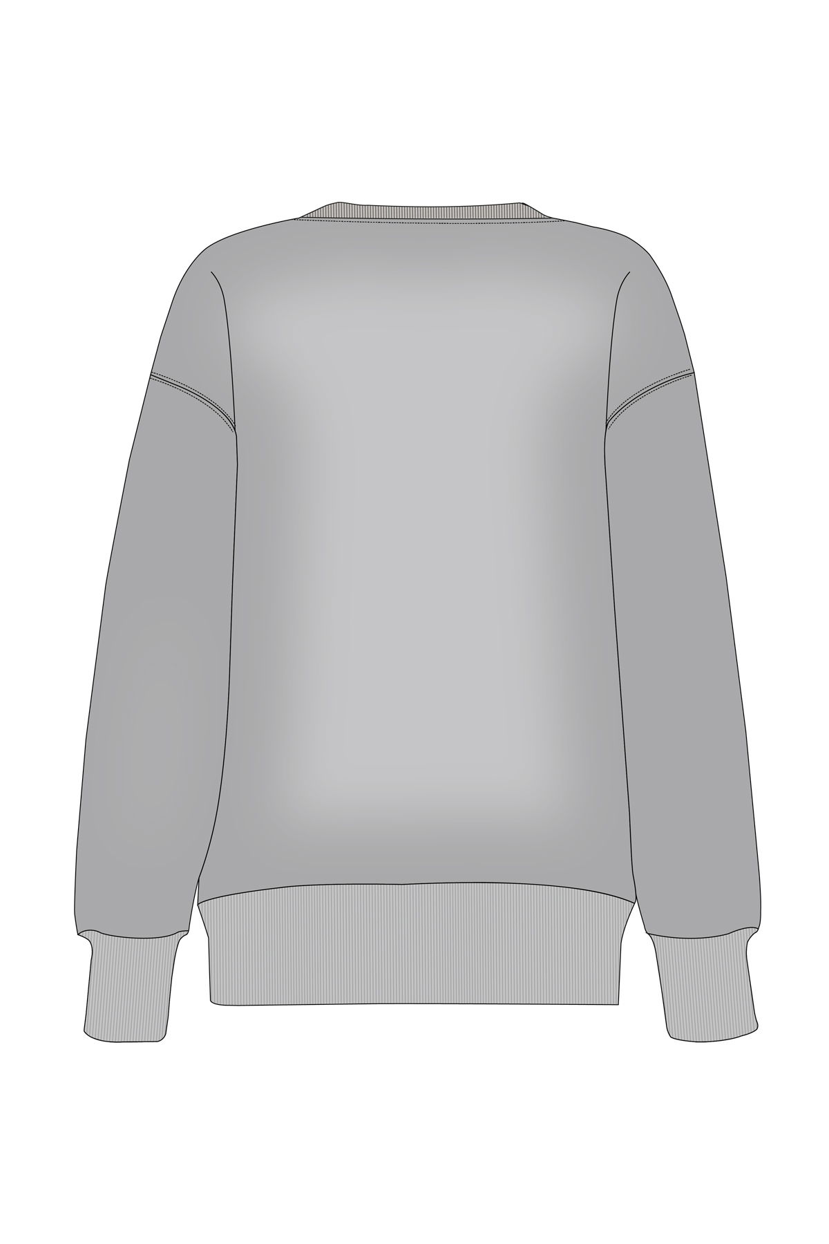 180020-W.02 - Gri - Sıfır Yaka Kadın Sweatshirt