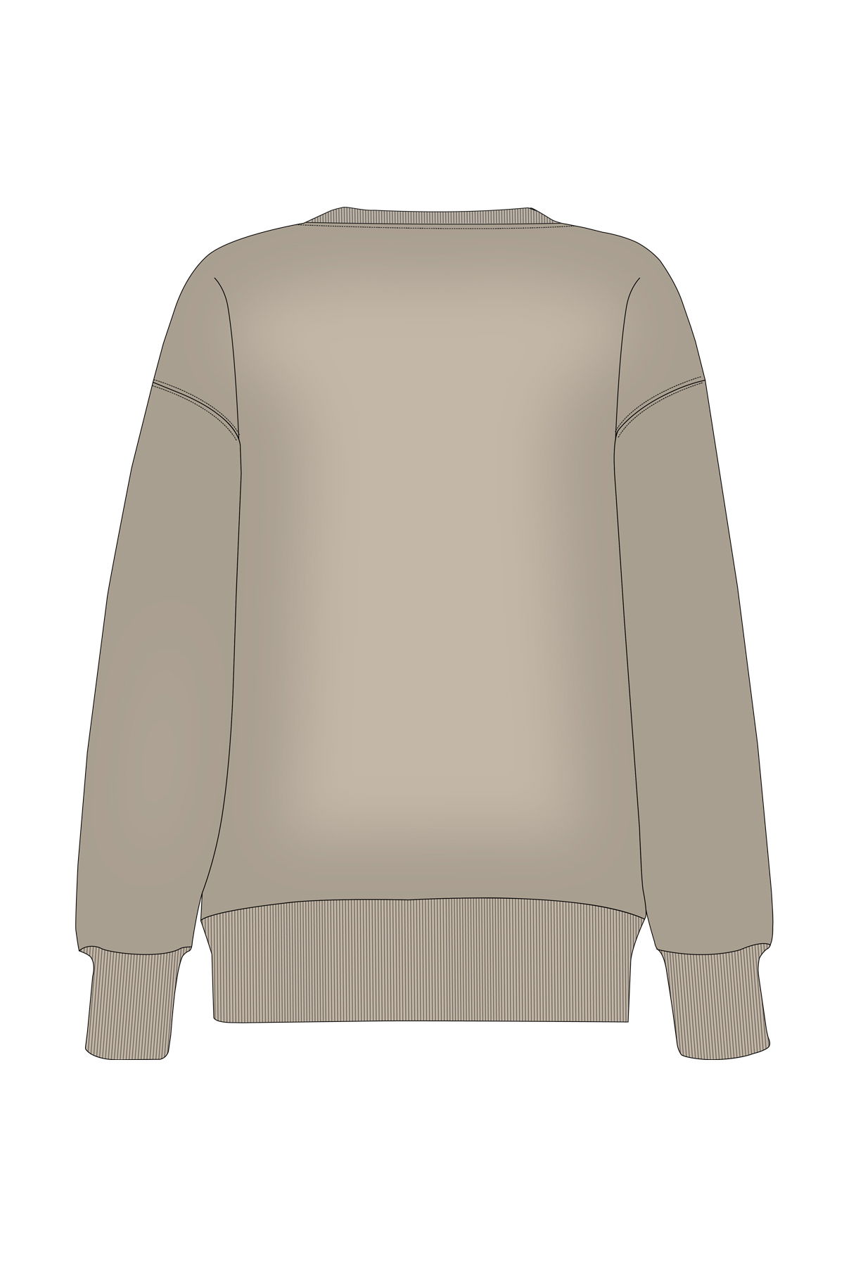 180020-W.02 - Kahverengi - Sıfır Yaka Kadın Sweatshirt