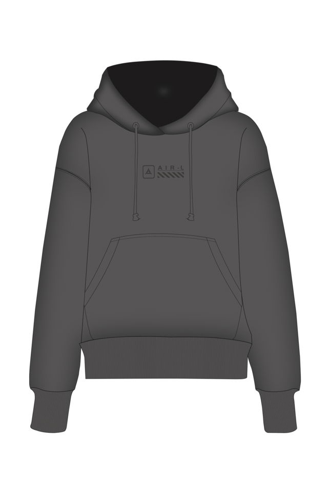 180021-W.02 - Siyah - Kanguru Cepli Kadın Kapüşonlu Sweatshirt