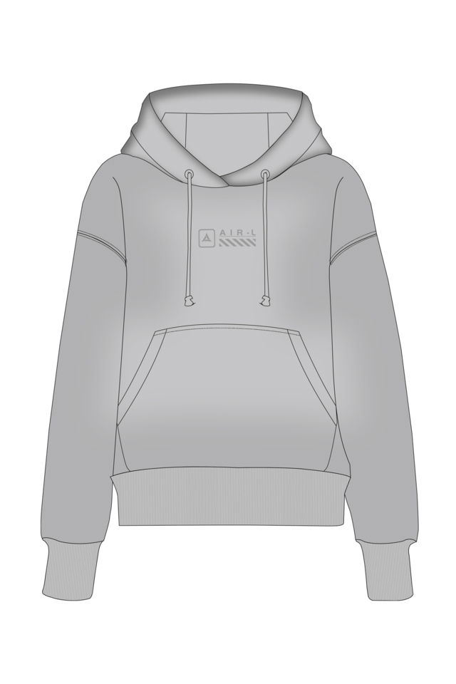 180021-W.02 - Gri - Kanguru Cepli Kadın Kapüşonlu Sweatshirt