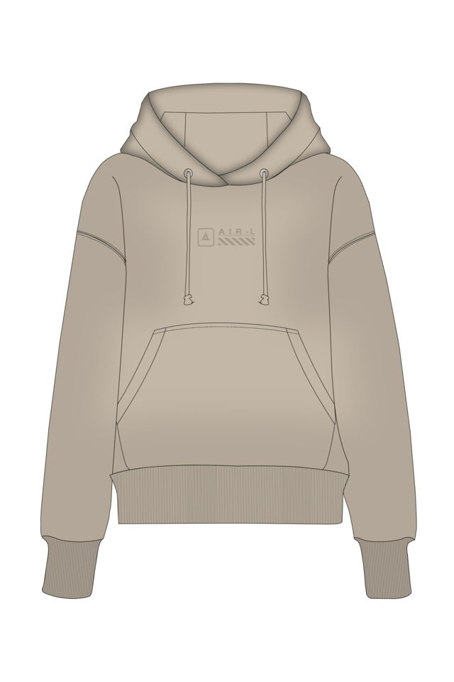 180021-W.02 - Kahverengi - Kanguru Cepli Kadın Kapüşonlu Sweatshirt
