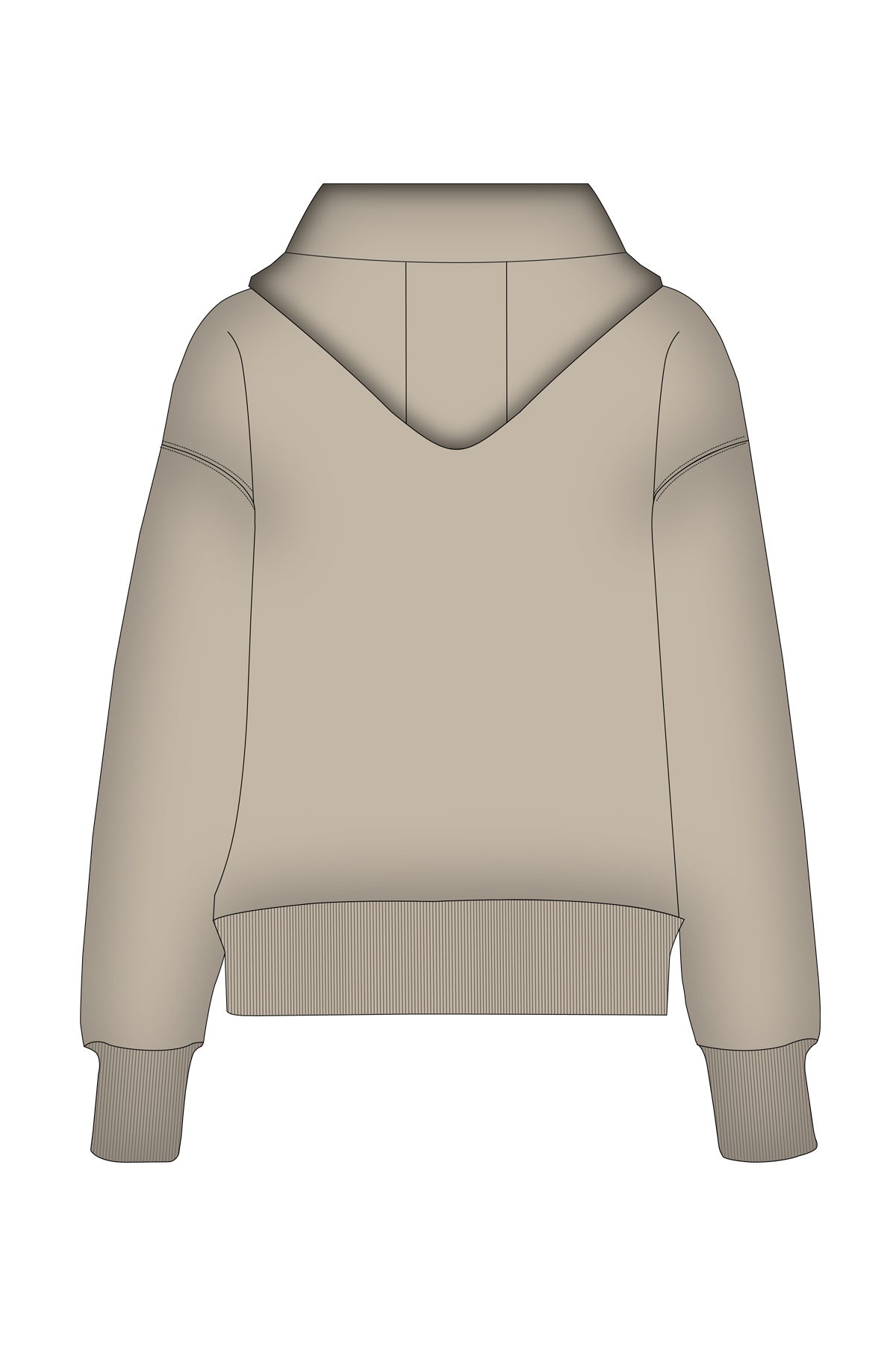 180021-W.02 - Kahverengi - Kanguru Cepli Kadın Kapüşonlu Sweatshirt