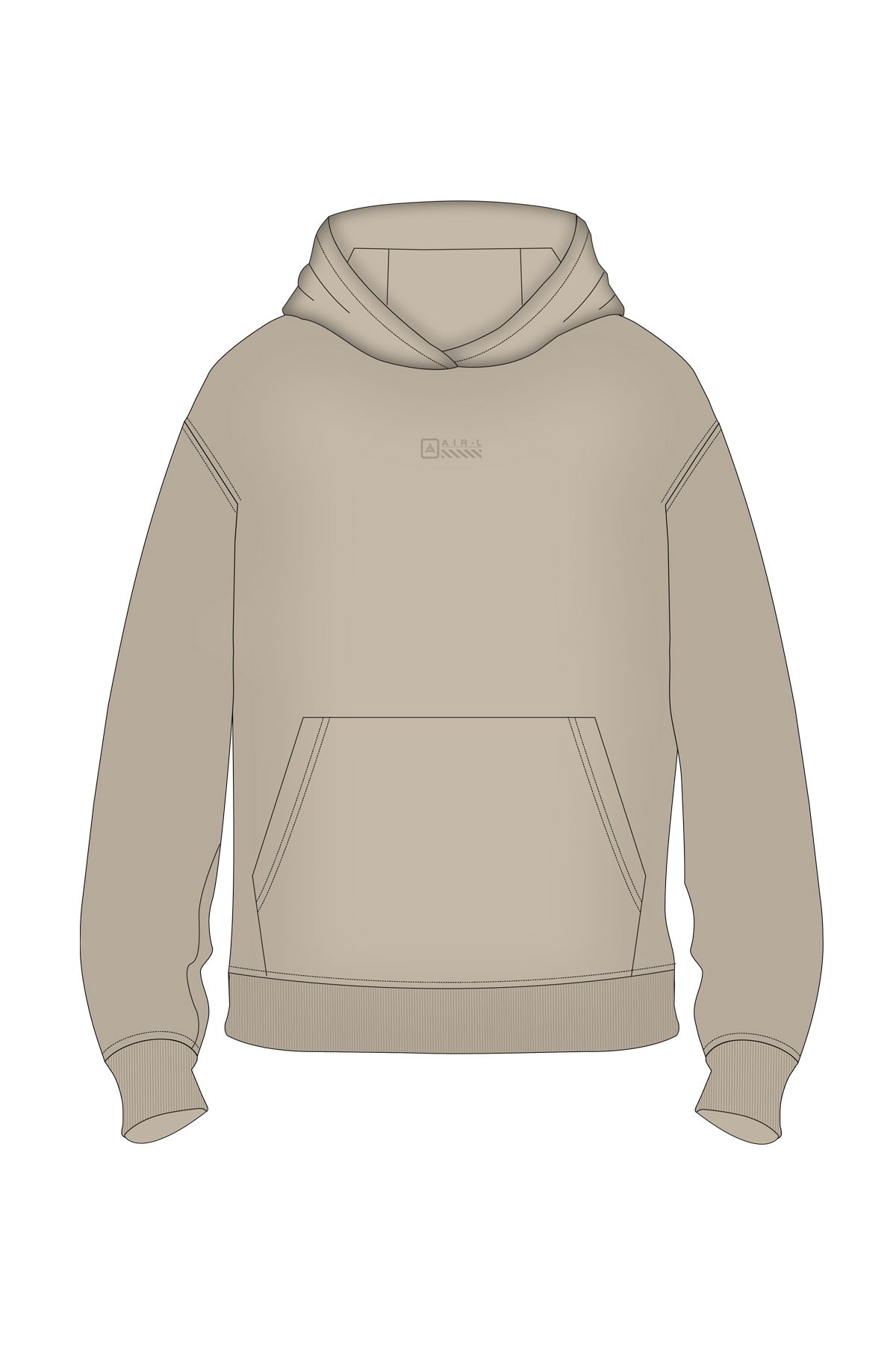180024-U.01 - Kahverengi - Kanguru Cepli Genç Çocuk Kapüşonlu Sweatshirt