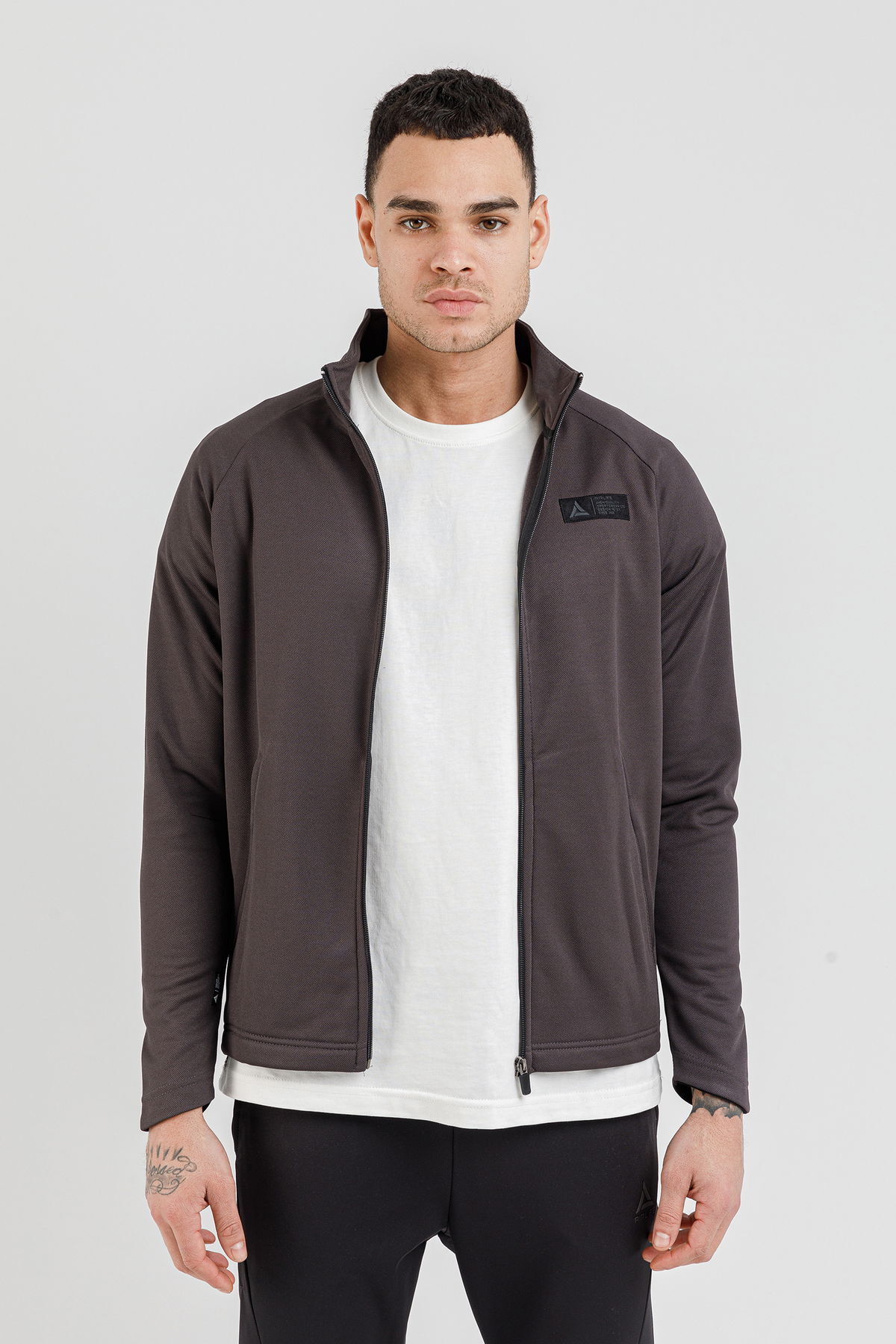 18062 - Füme - Erkek Dik Yaka Sweatshirt