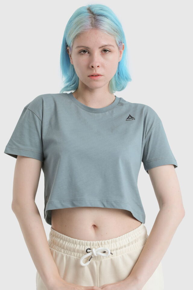 19123 - Khaki - Women's Crop T-shirt