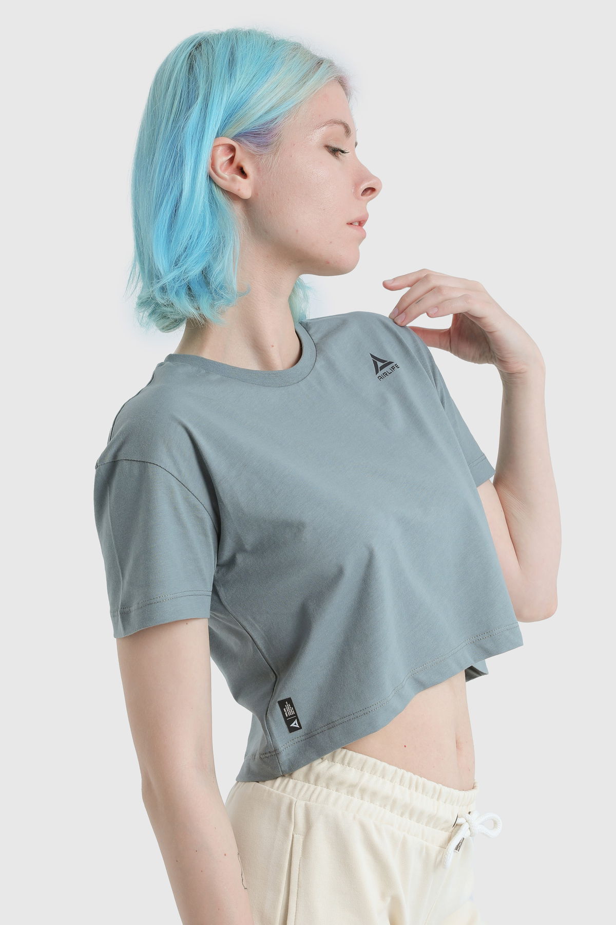 19123 - Khaki - Women's Crop T-shirt