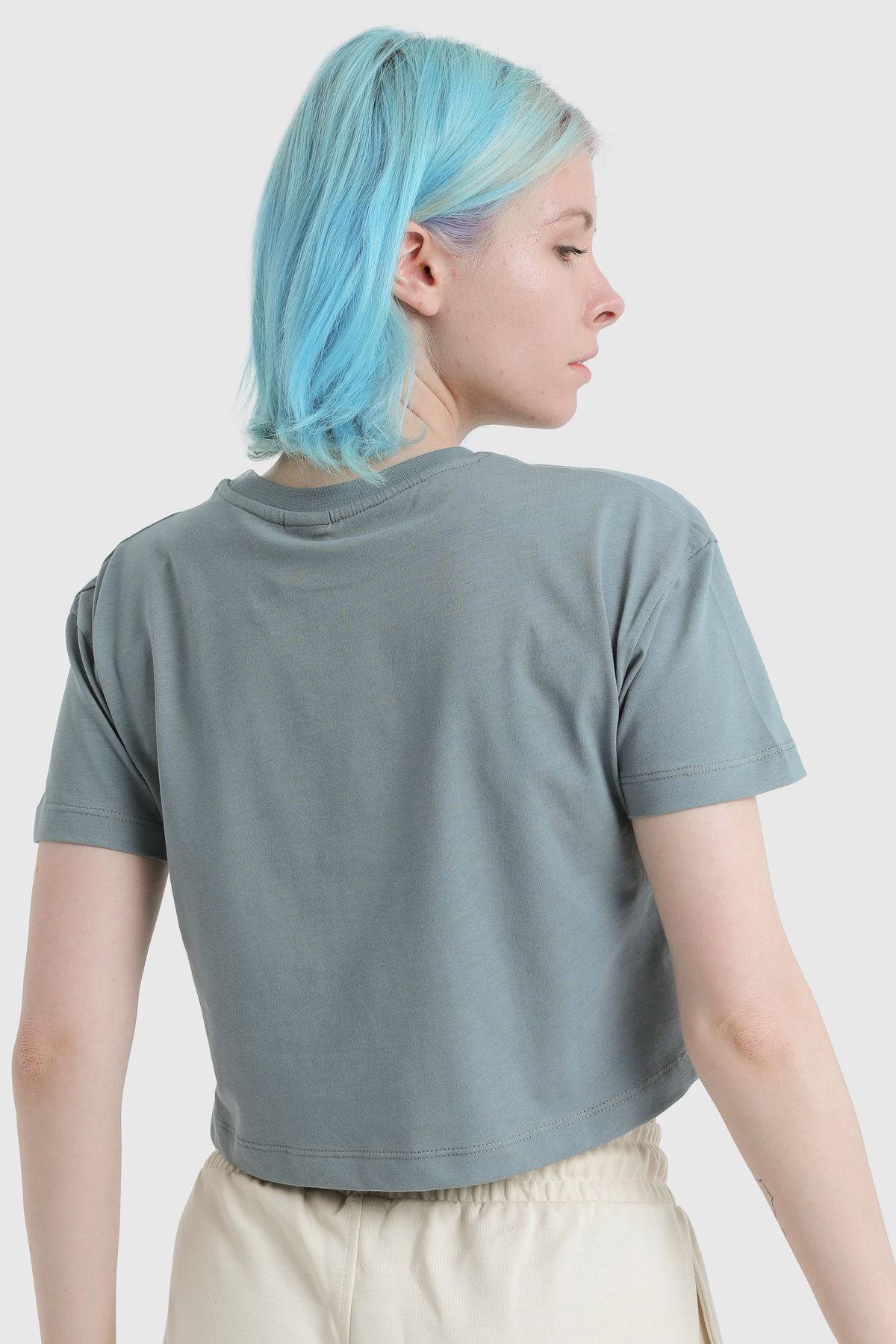 19123 - Khaki - Women's Crop T-shirt