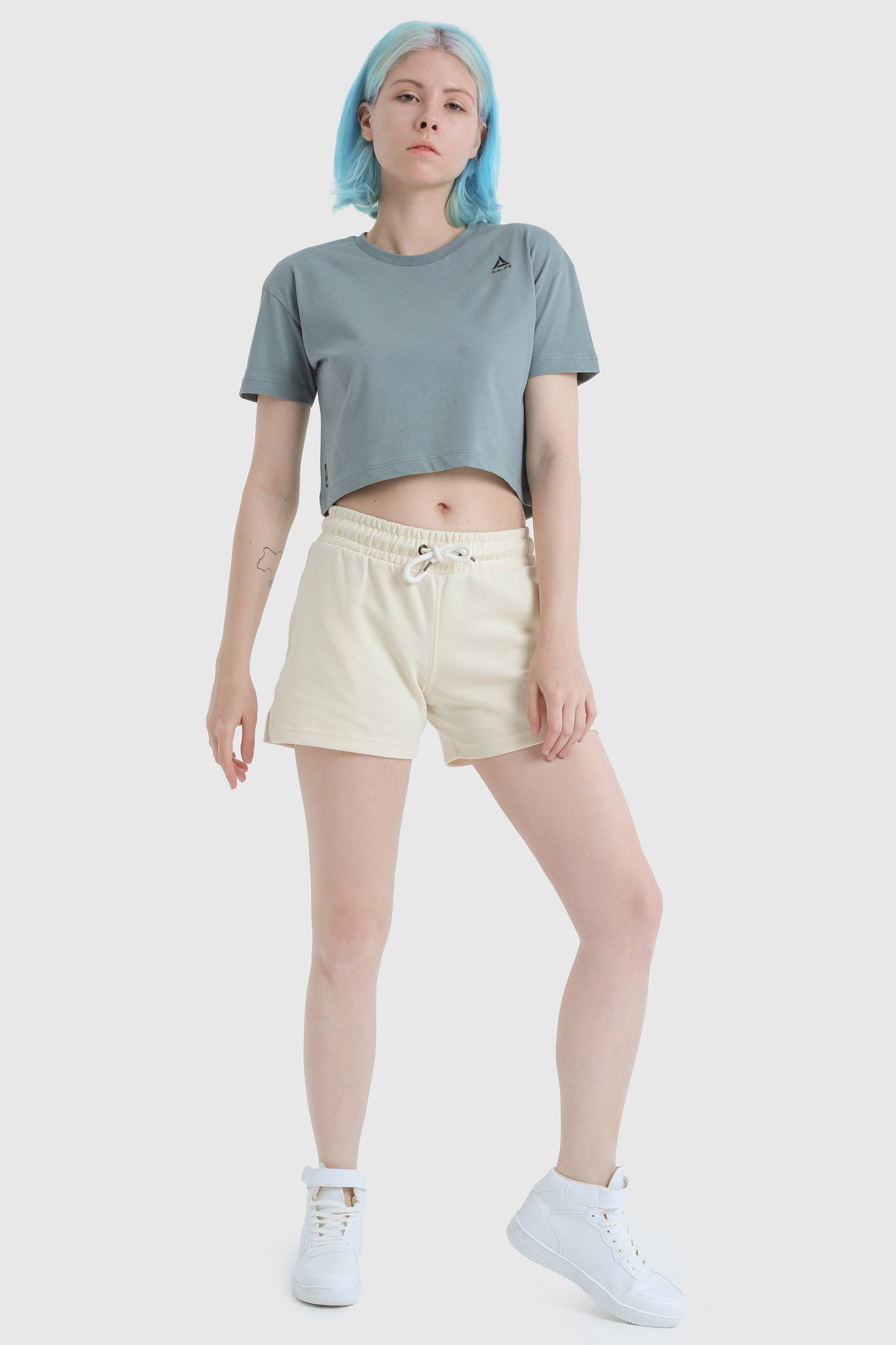 19123 - Khaki - Women's Crop T-shirt