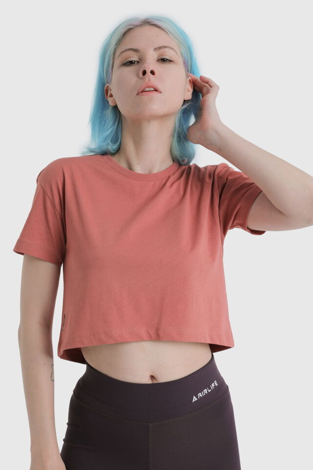 19124 - Khaki - Women's Crop T-shirt
