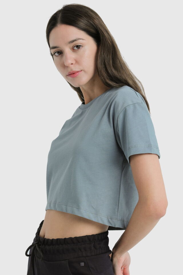 19124 - Khaki - Women's Crop T-shirt