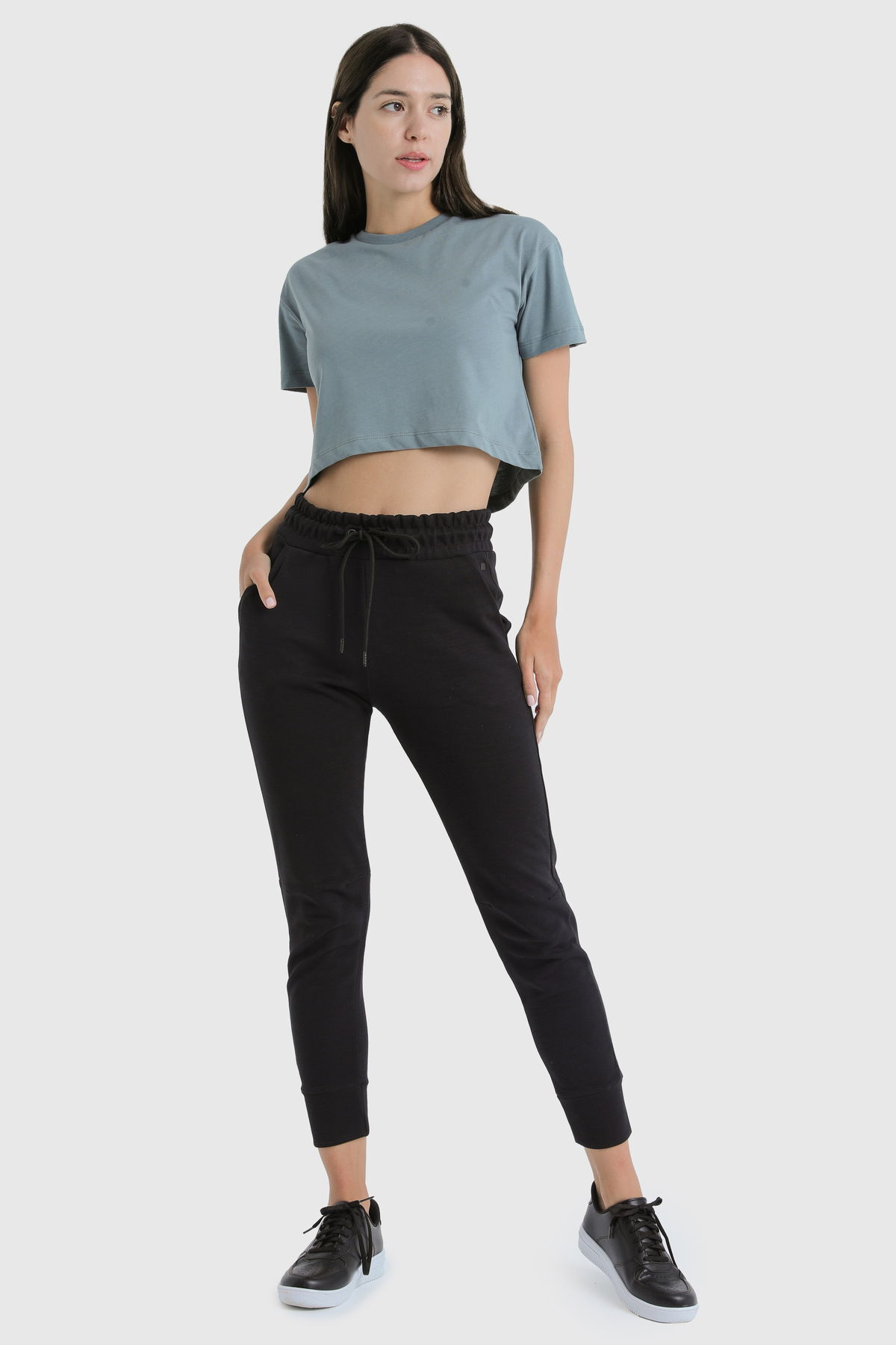 19124 - Khaki - Women's Crop T-shirt