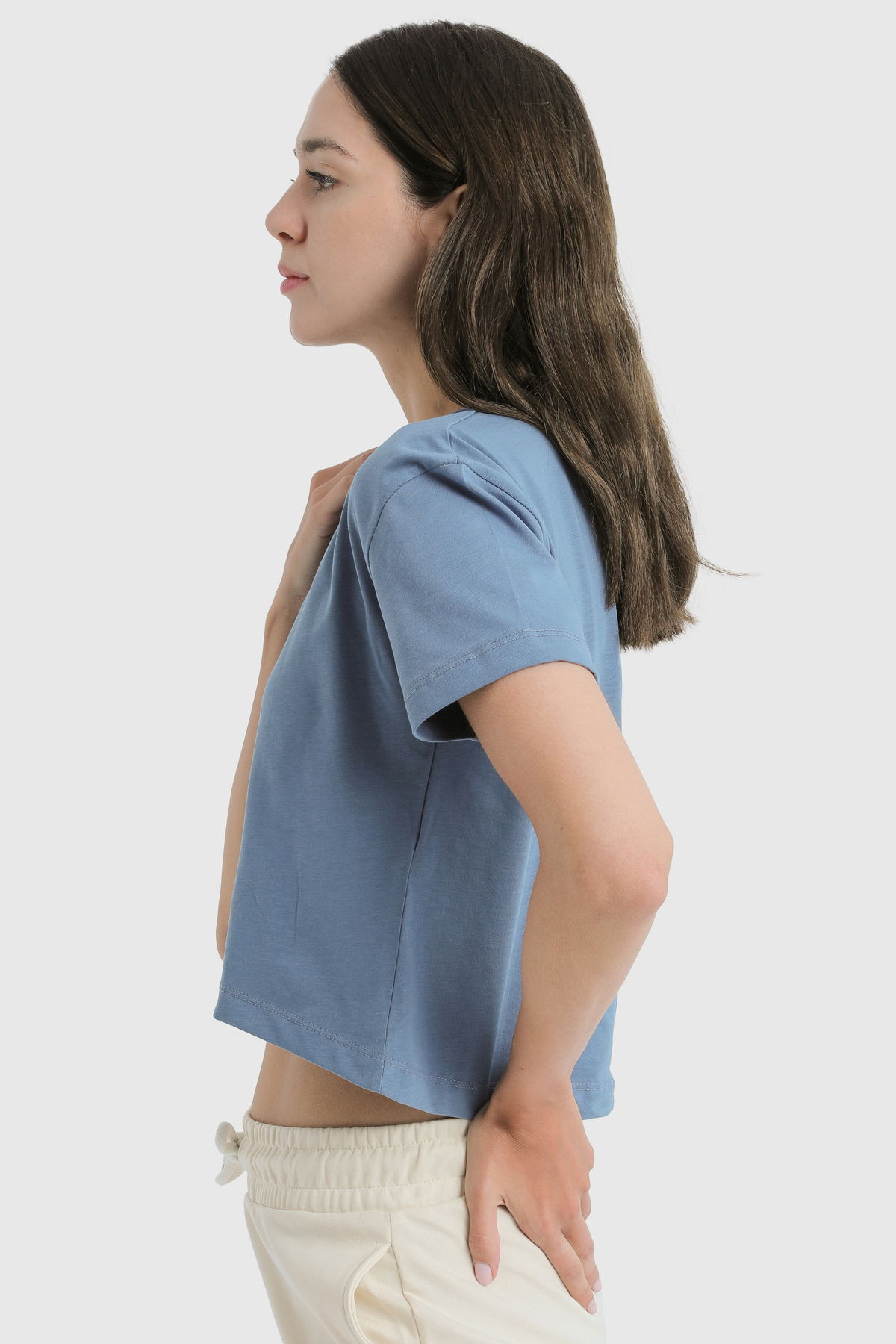 19124 - Khaki - Women's Crop T-shirt