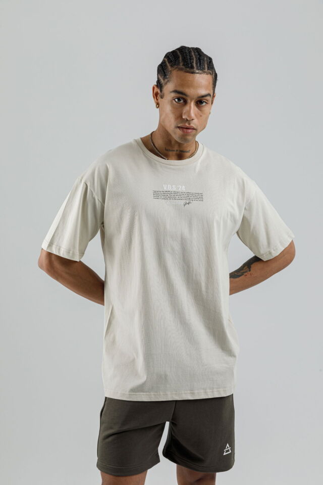 19160 - Beige - Men's Oversize T-shirt