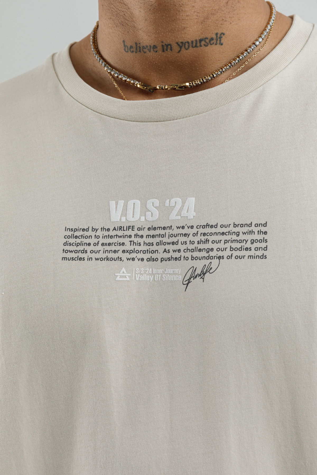19160 - Beige - Men's Oversize T-shirt
