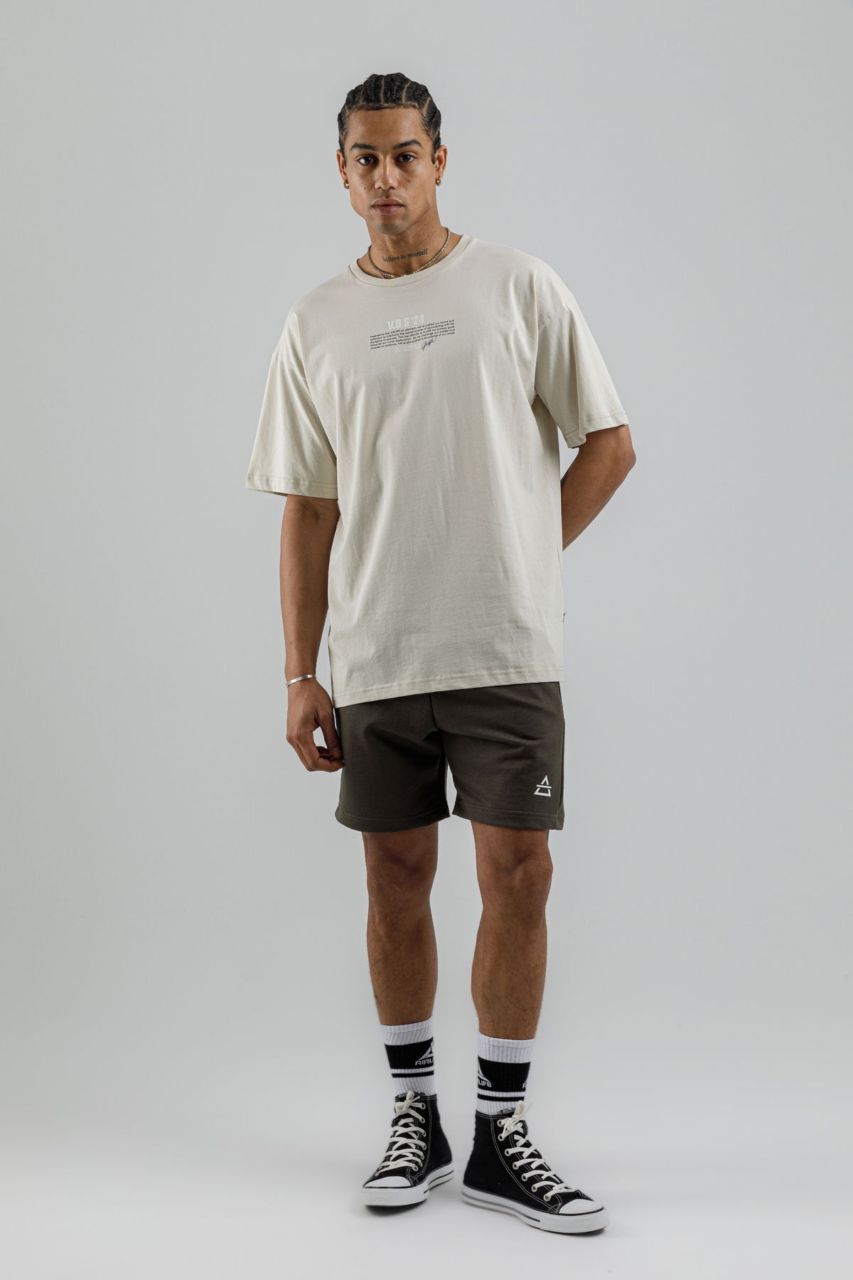 19160 - Beige - Men's Oversize T-shirt