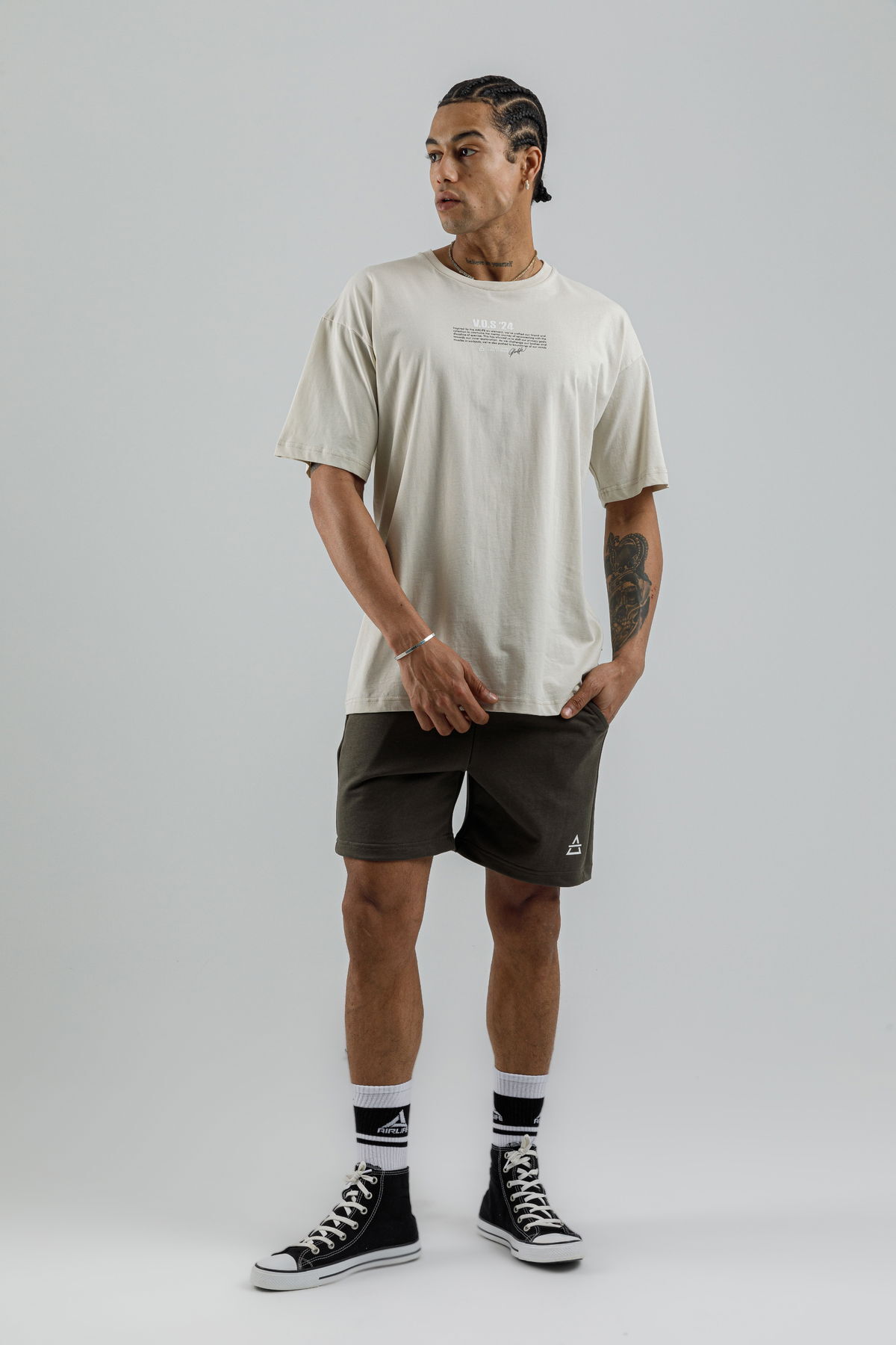 19160 - Beige - Men's Oversize T-shirt
