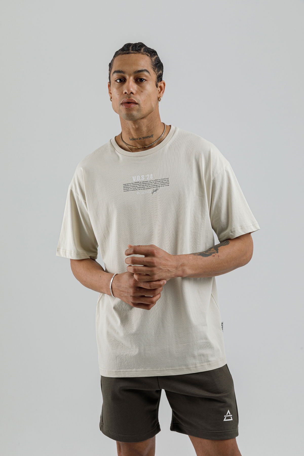 19160 - Beige - Men's Oversize T-shirt