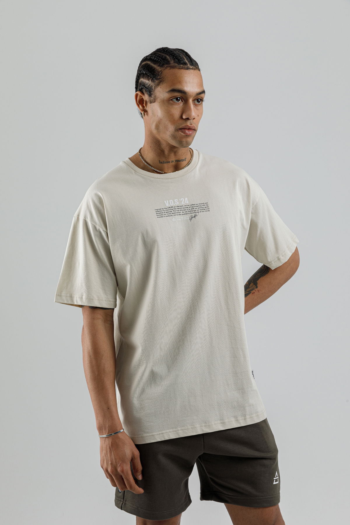 19160 - Beige - Men's Oversize T-shirt