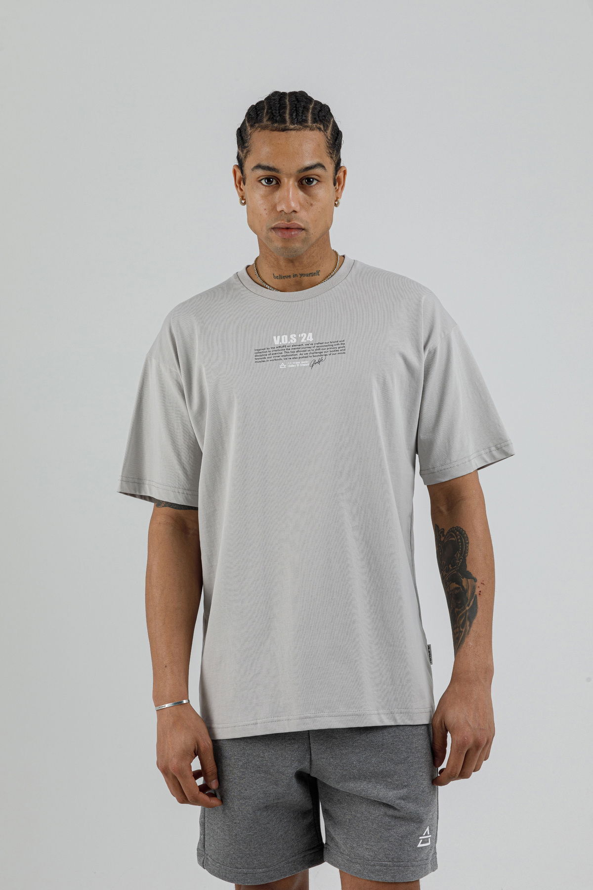 19160 - Bej - Men's Oversize T-shirt