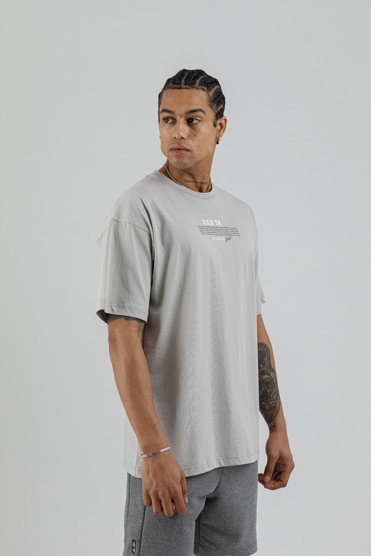 19160 - Bej - Men's Oversize T-shirt