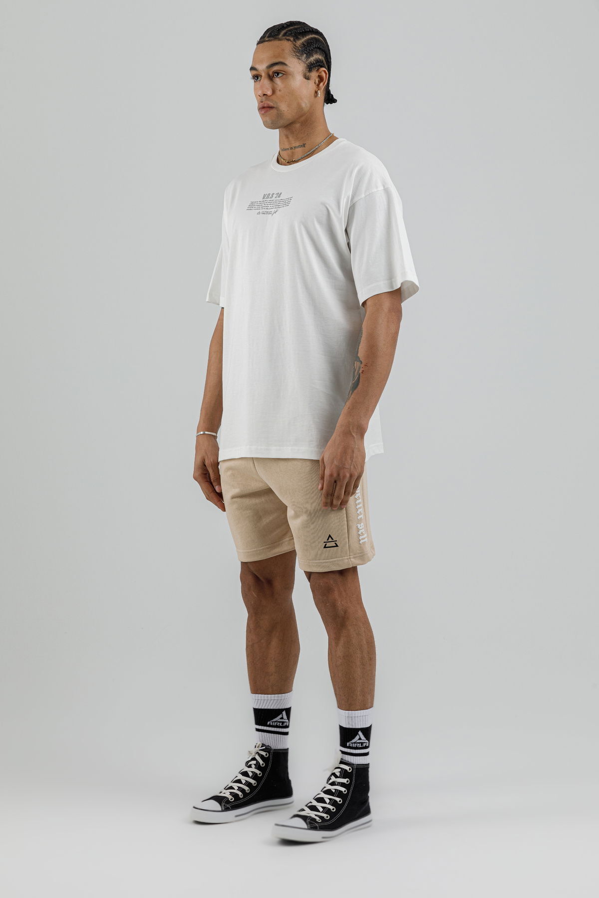 19160 - Bej - Men's Oversize T-shirt