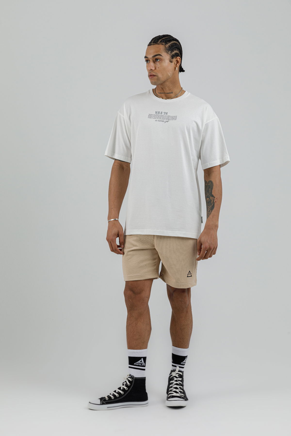 19160 - Bej - Men's Oversize T-shirt