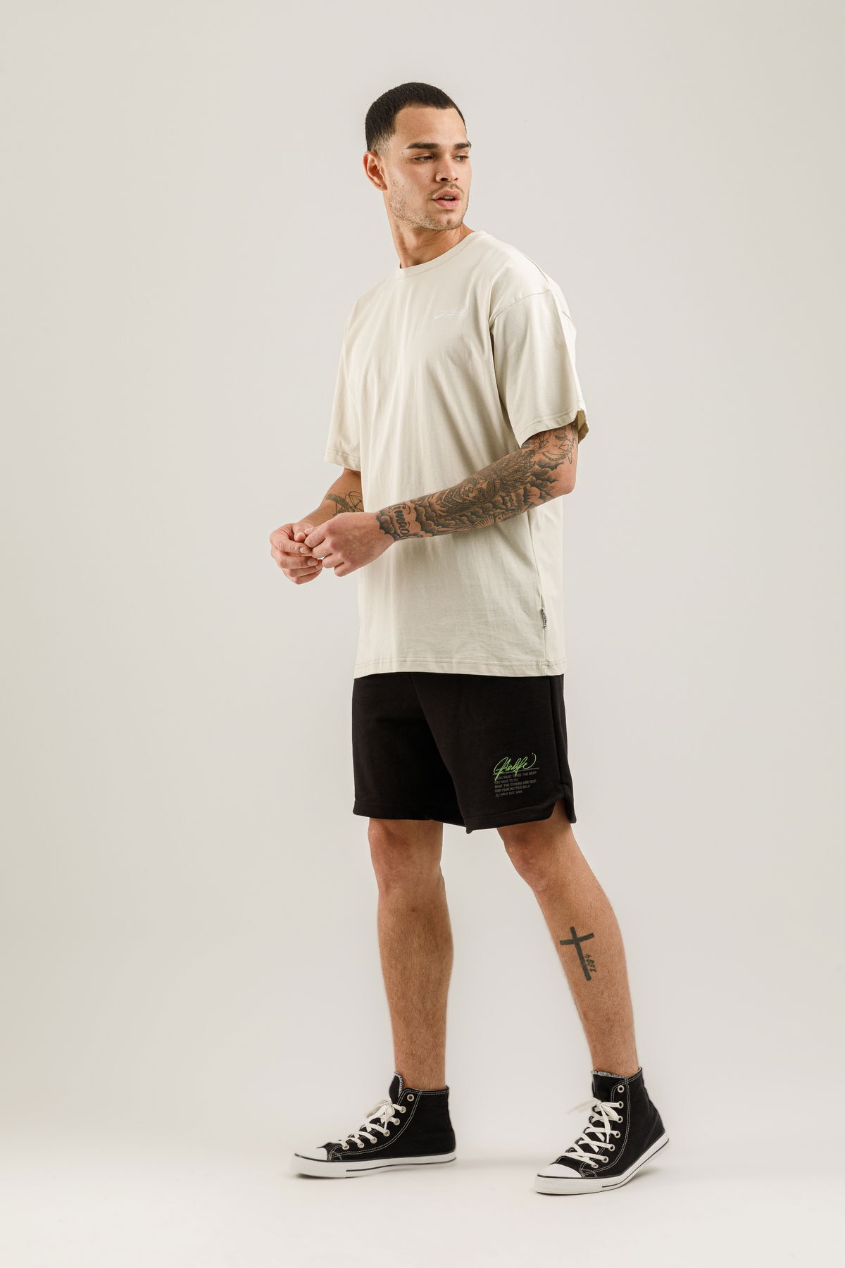 19161 - Beige - Men's Oversize T-shirt