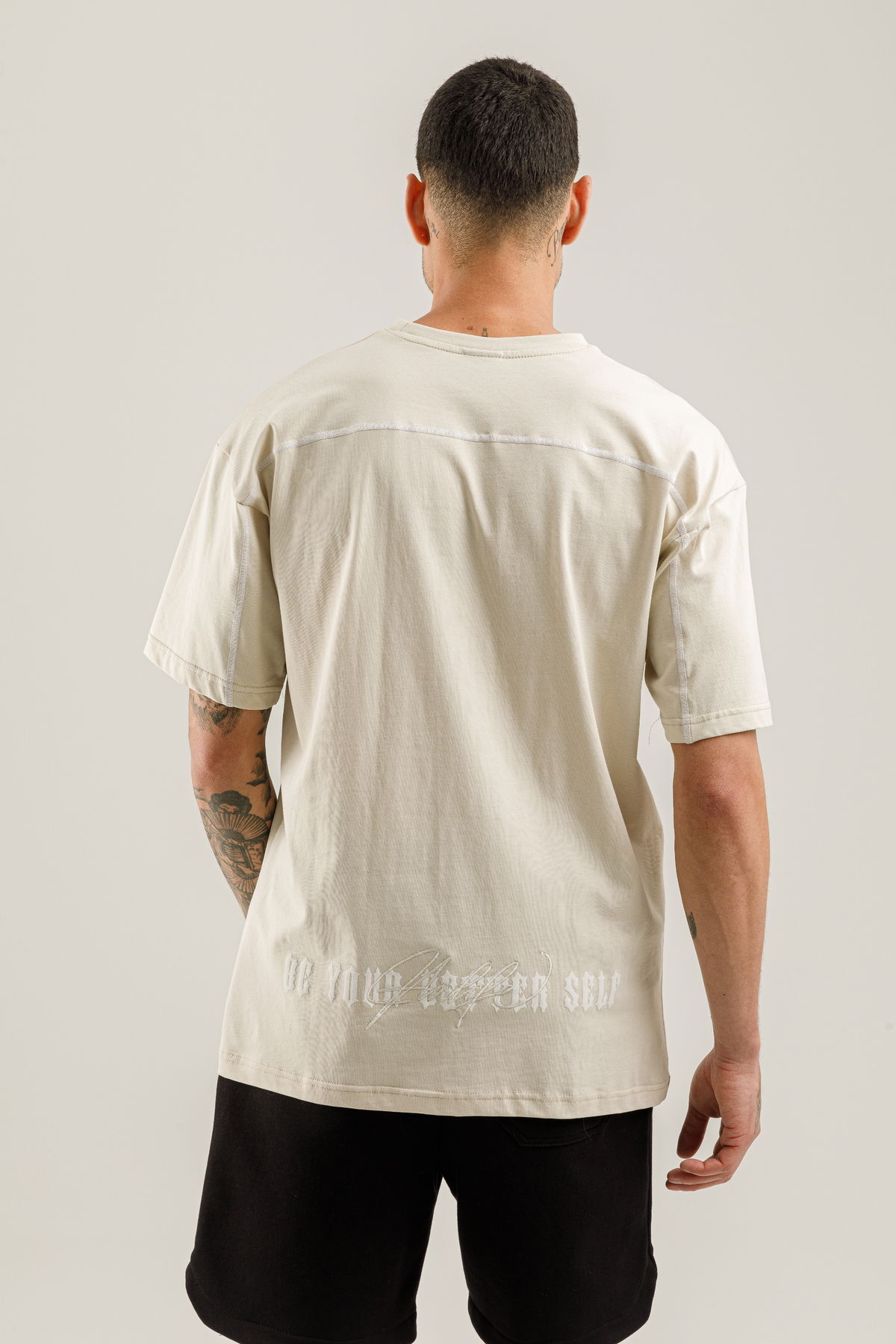 19161 - Beige - Men's Oversize T-shirt