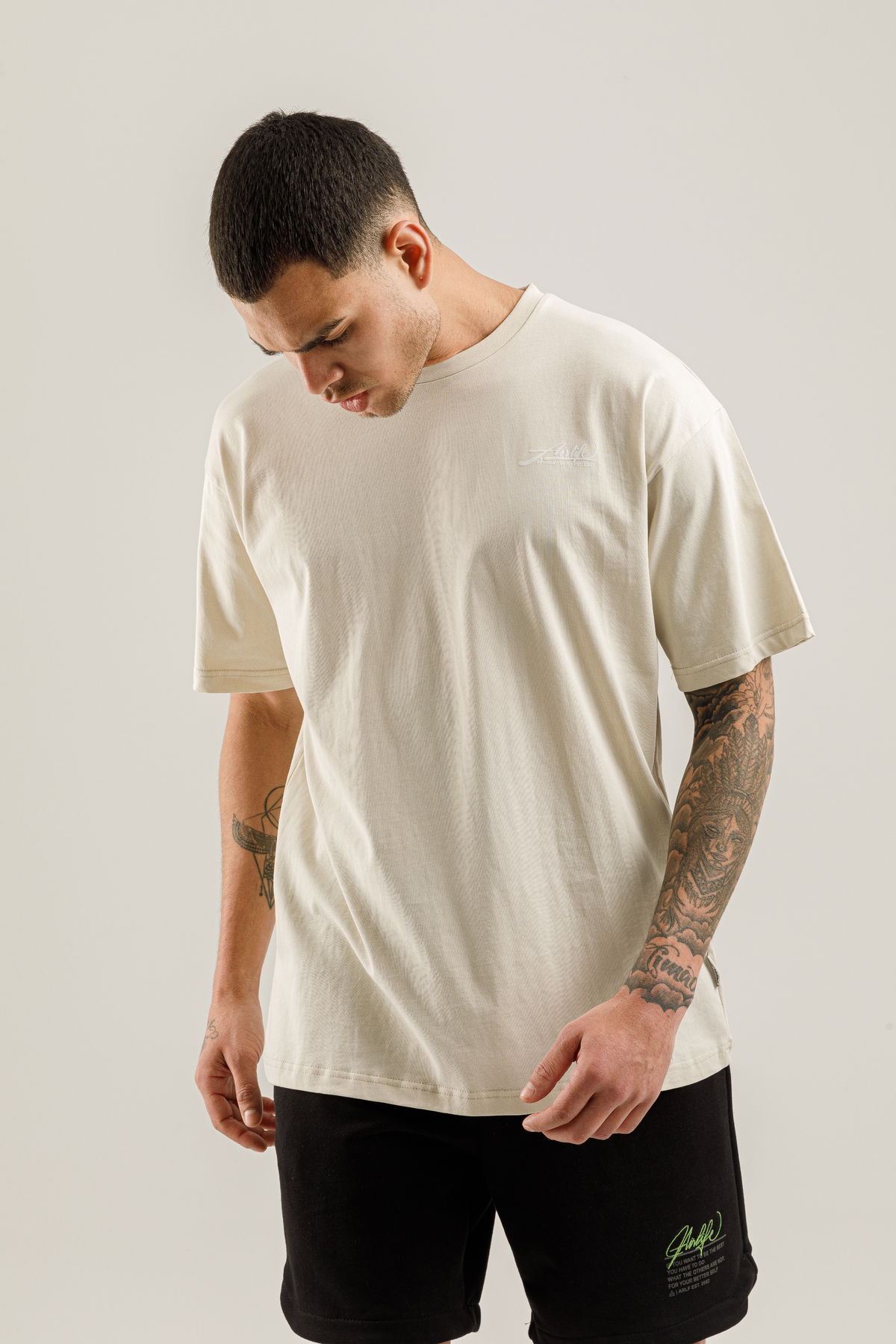 19161 - Beige - Men's Oversize T-shirt