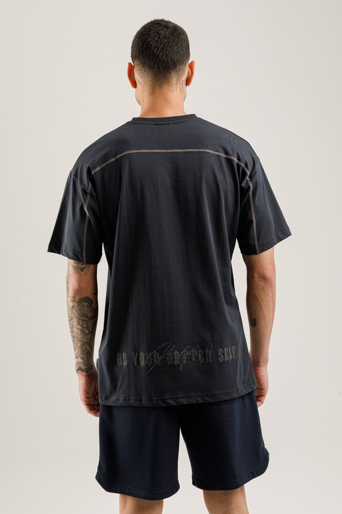 19161 - Bej - Men's Oversize T-shirt