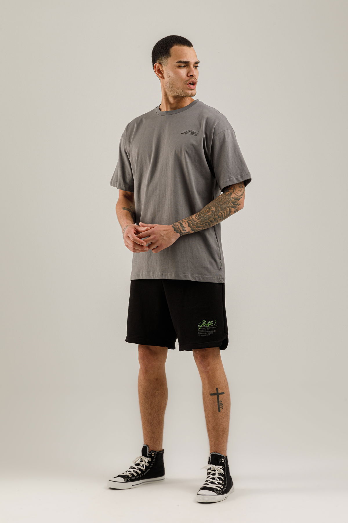 19161 - Bej - Men's Oversize T-shirt