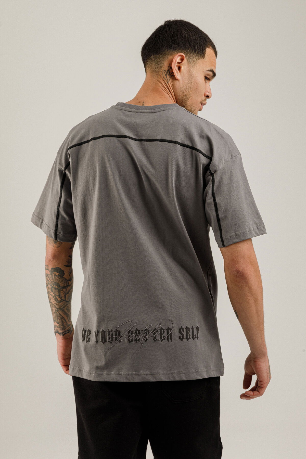 19161 - Bej - Men's Oversize T-shirt