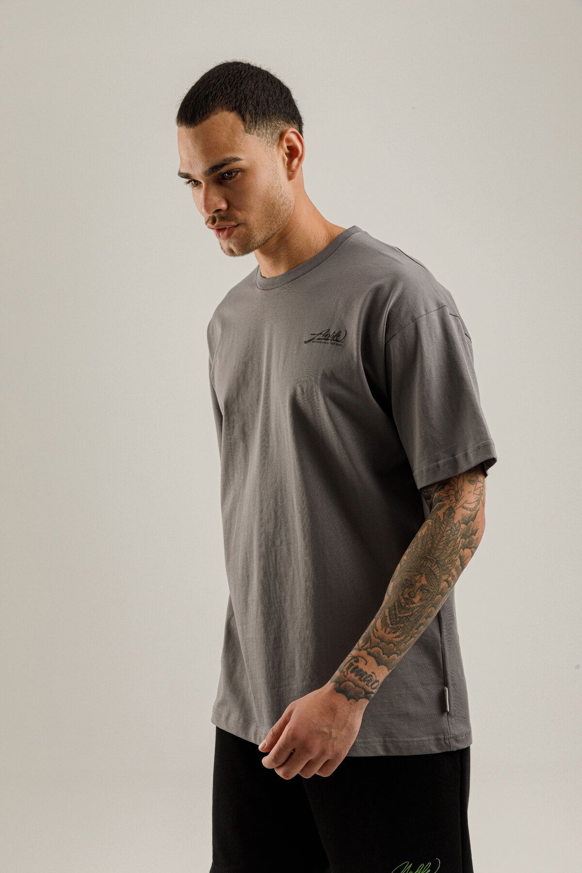 19161 - Bej - Men's Oversize T-shirt