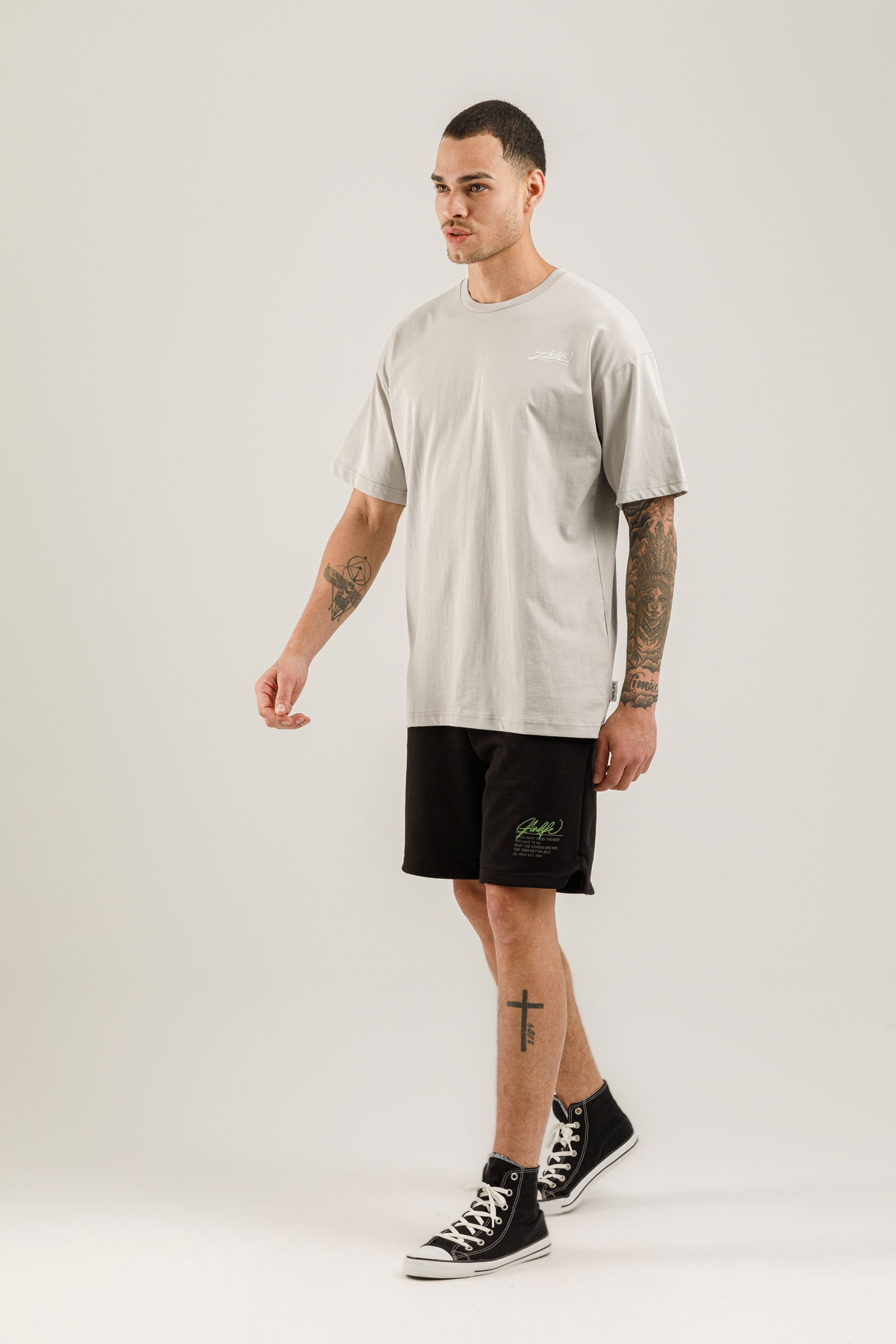 19161 - Bej - Men's Oversize T-shirt