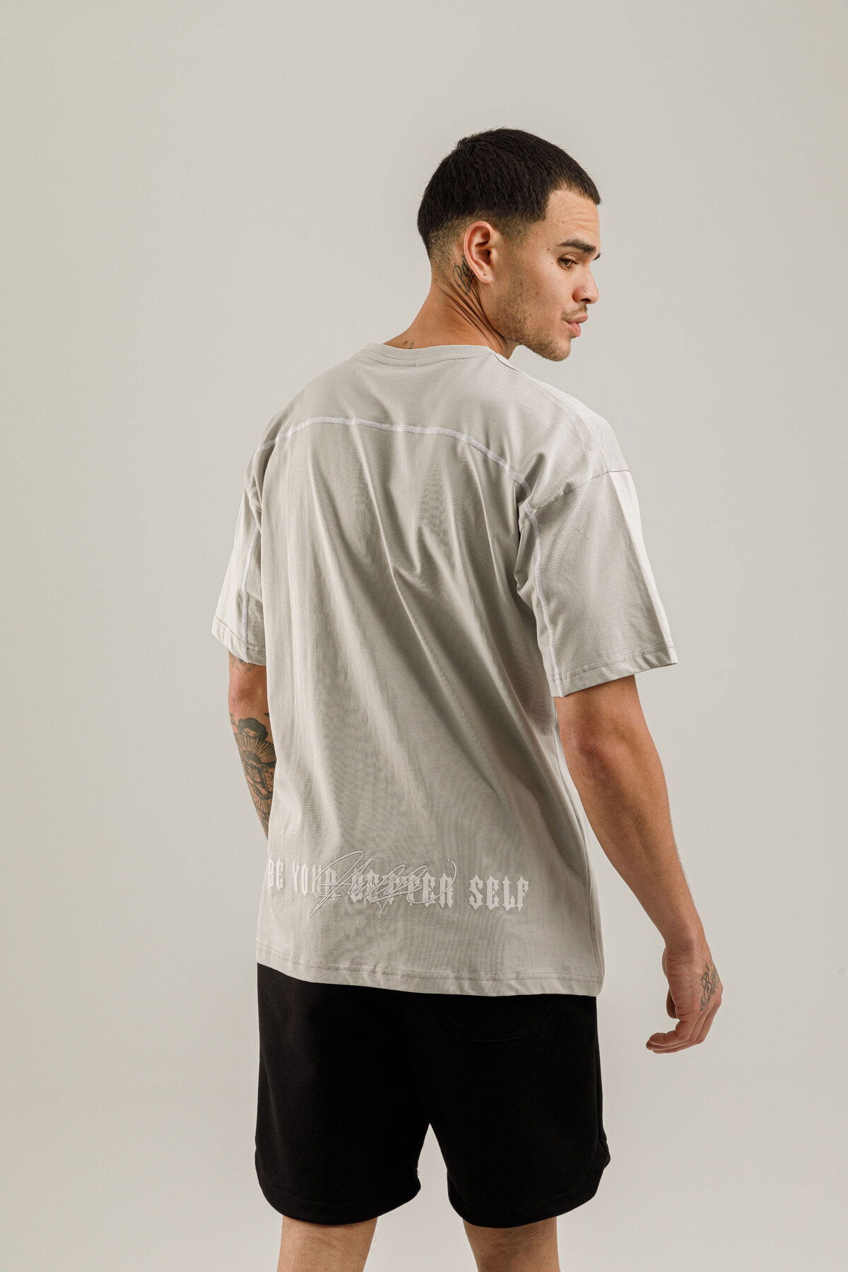 19161 - Bej - Men's Oversize T-shirt