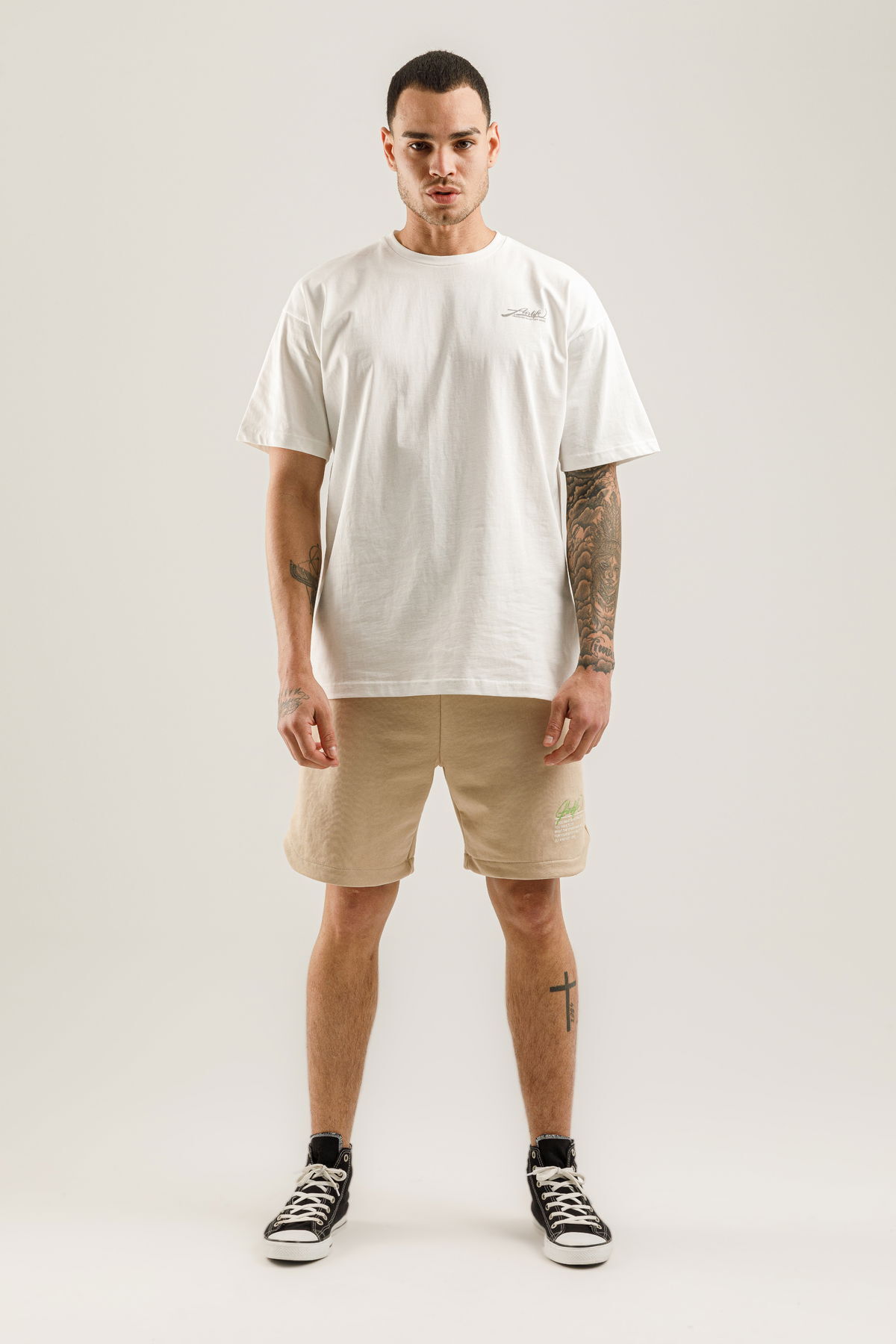 19161 - Bej - Men's Oversize T-shirt
